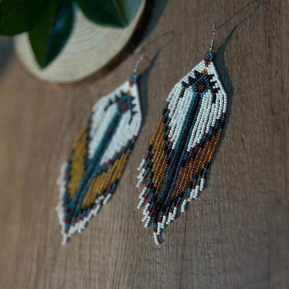 Bohemian Style Tassel Earrings with Glass Beads Dangle Earrings Vibrant - Picture 7 of 7